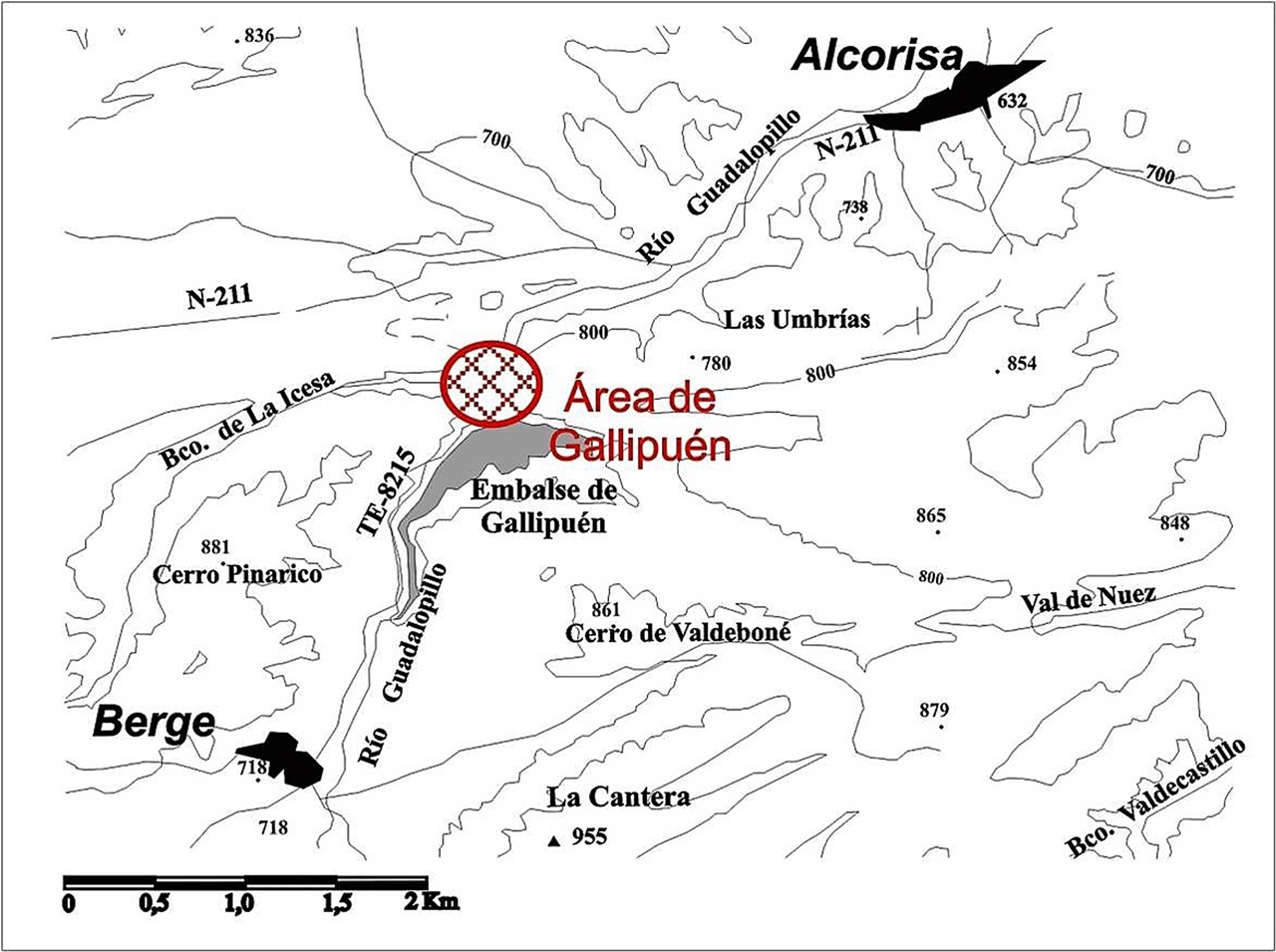 Croquis de situacion Area de Gallipuen